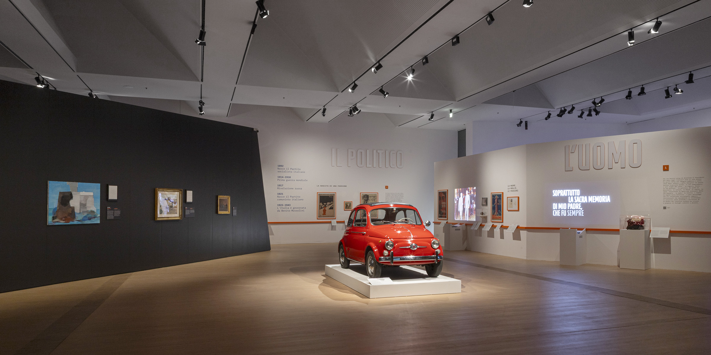 Progetto allestitivo, multimediale e grafico per la mostra Pertini. L&rsquo;arte della democrazia. al Museo M9 - Museo del &rsquo;900